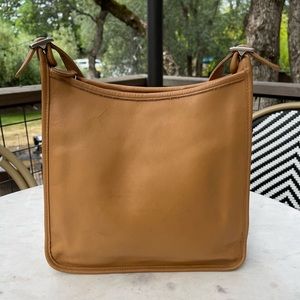 Coach Leather Andrea Slim Tan Leather Vintage Shoulder Bag